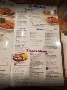 IHOP Menu 225x300